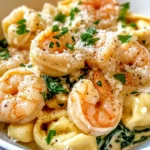 Homemade Creamy Garlic Shrimp Tortellini photo