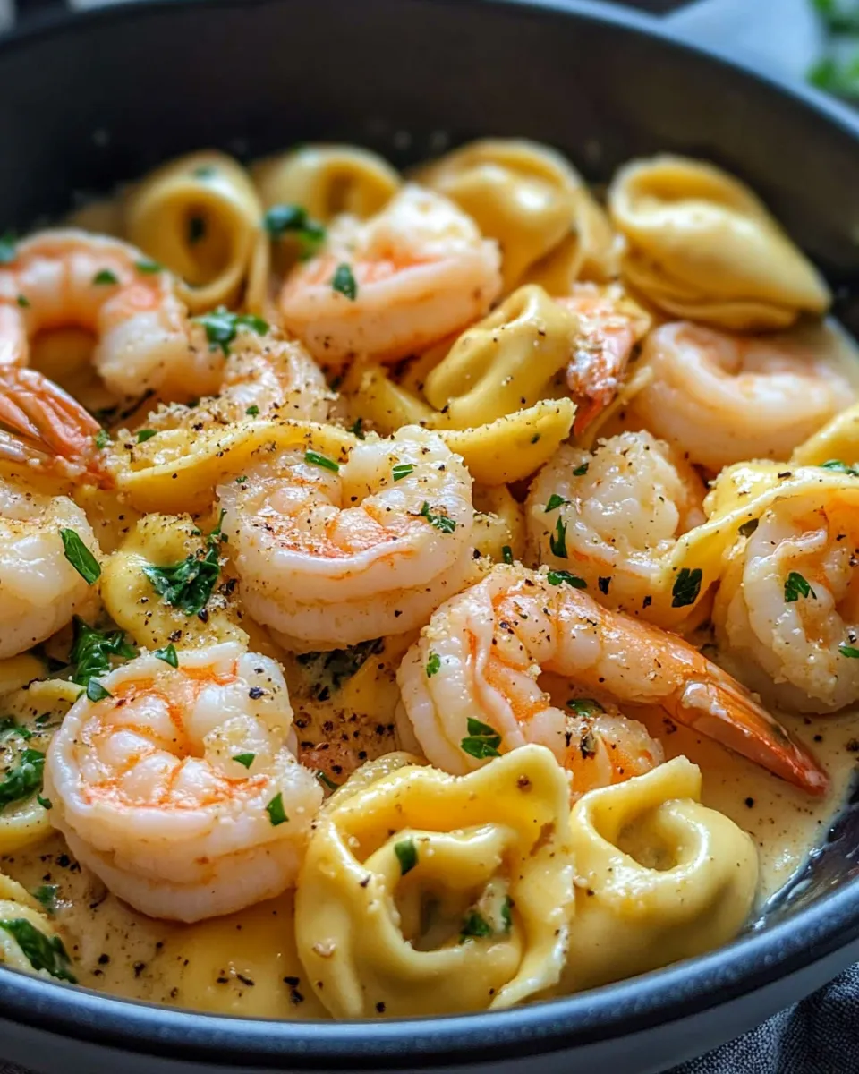 Classic Creamy Garlic Shrimp Tortellini image