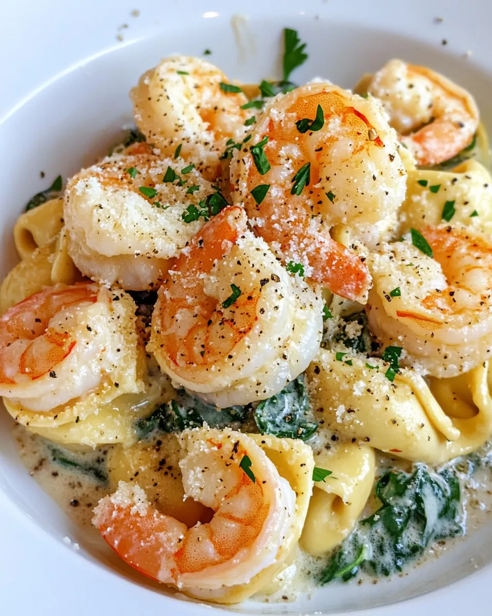 Easy Creamy Garlic Shrimp Tortellini recipe photo