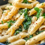 Homemade Creamy Garlic Spinach Penne recipe photo