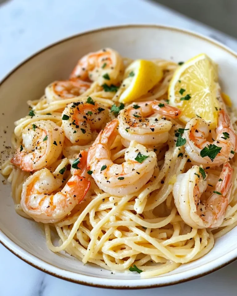 Homemade Creamy Lemon Garlic Shrimp Pasta recipe photo