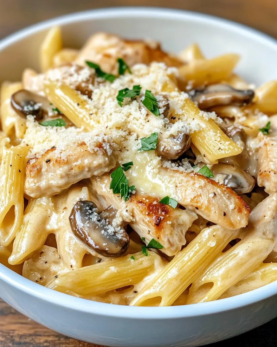 Homemade Creamy Mushroom Chicken Pasta Bake photo