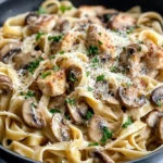 Homemade Creamy Mushroom Garlic Chicken Pasta photo
