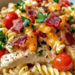Homemade Creamy Ranch Bacon Chicken Pasta photo