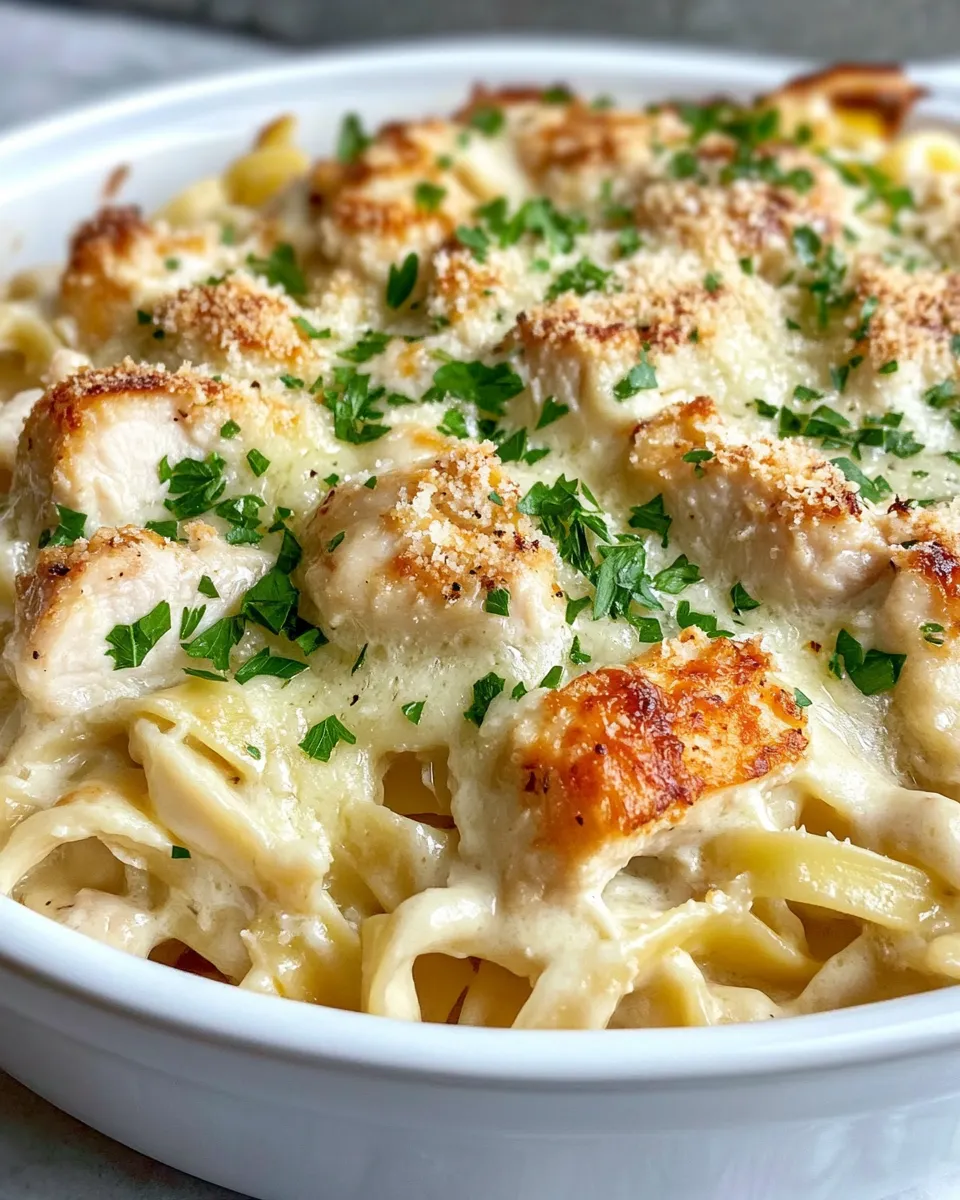 Homemade Creamy Ranch Chicken Alfredo Bake photo