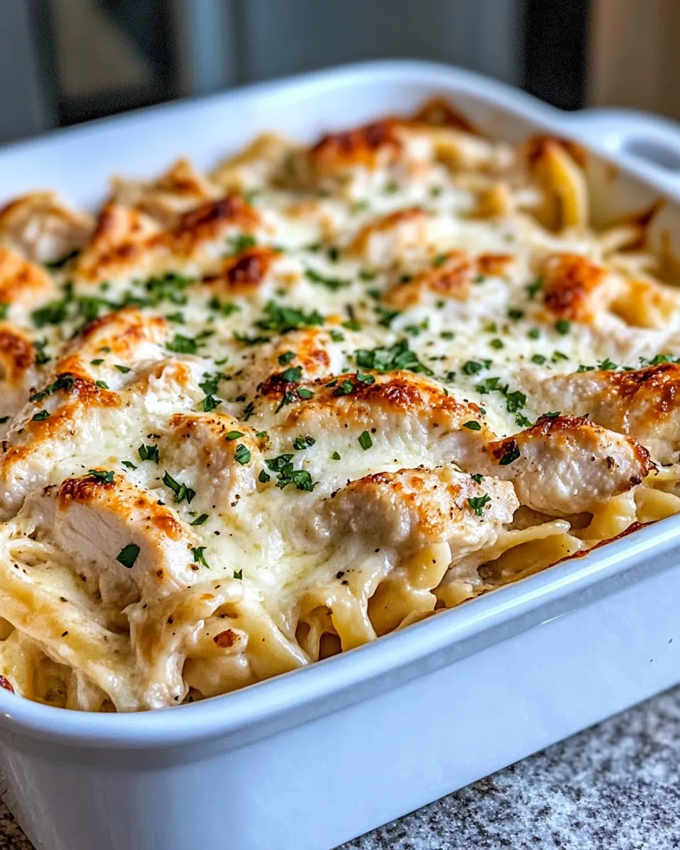 Delicious Creamy Ranch Chicken Alfredo Bake dish photo