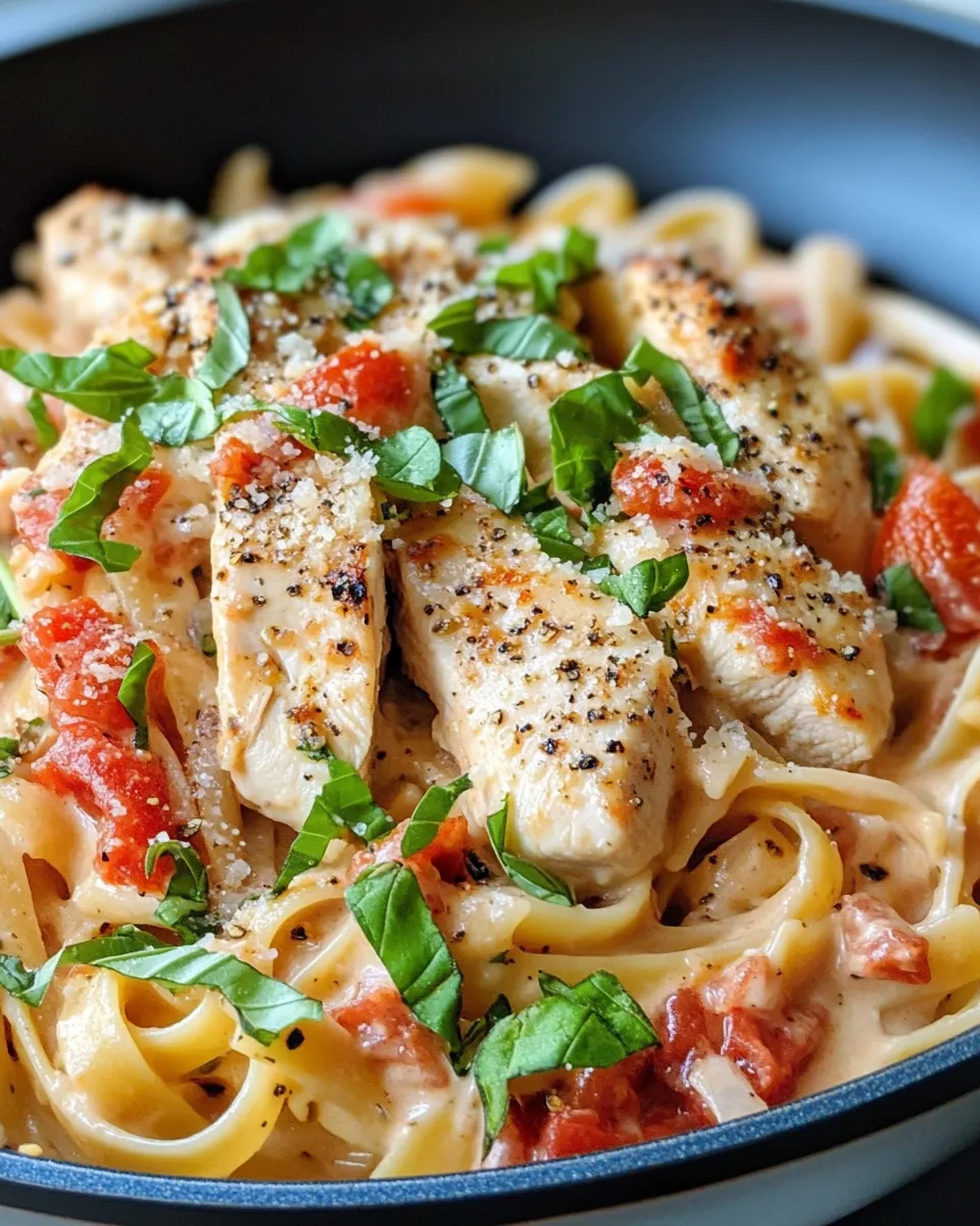 Classic Creamy Tomato Basil Chicken Pasta image