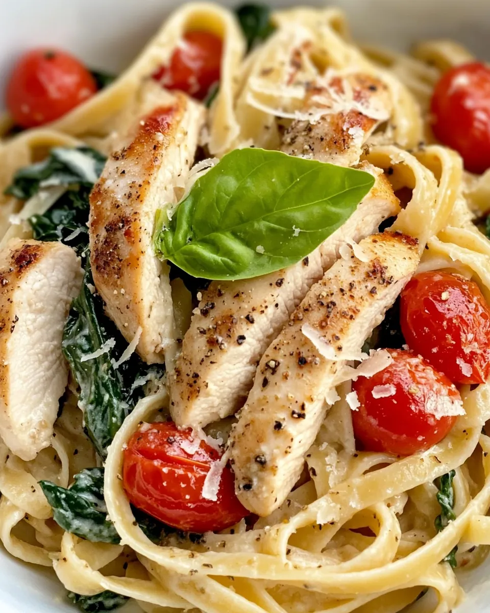 Delicious Creamy Tuscan Chicken Pasta with Spinach dish photo