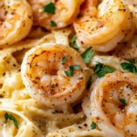 Homemade Garlic Butter Shrimp Alfredo Bake photo