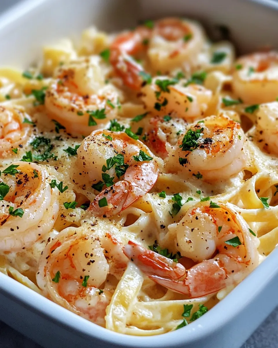 Easy Garlic Butter Shrimp Alfredo Bake recipe photo