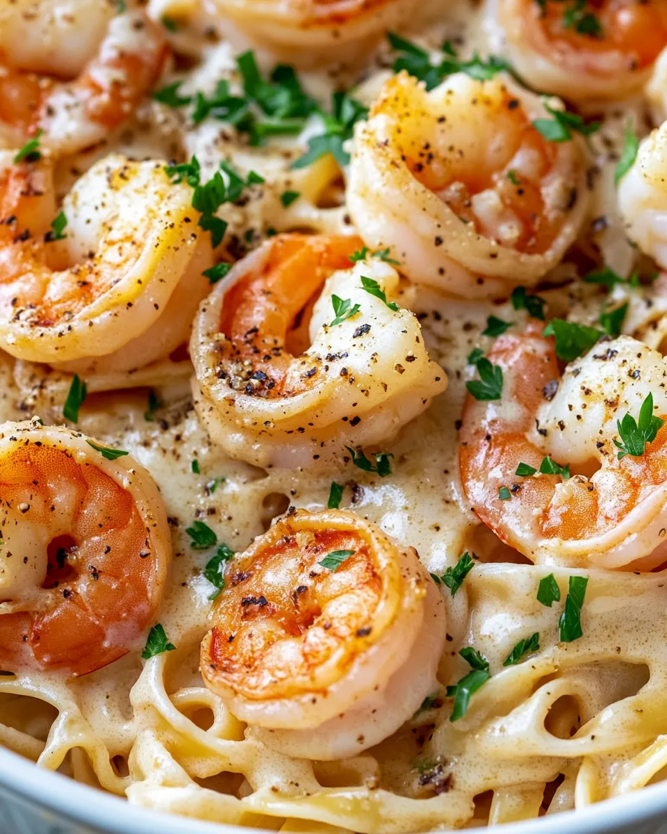 Delicious Garlic Butter Shrimp Alfredo Bake dish photo