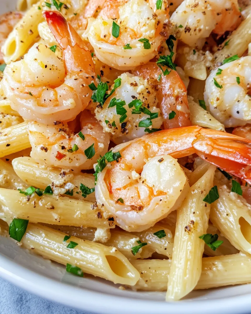 Classic Garlic Butter Shrimp Penne dish photo