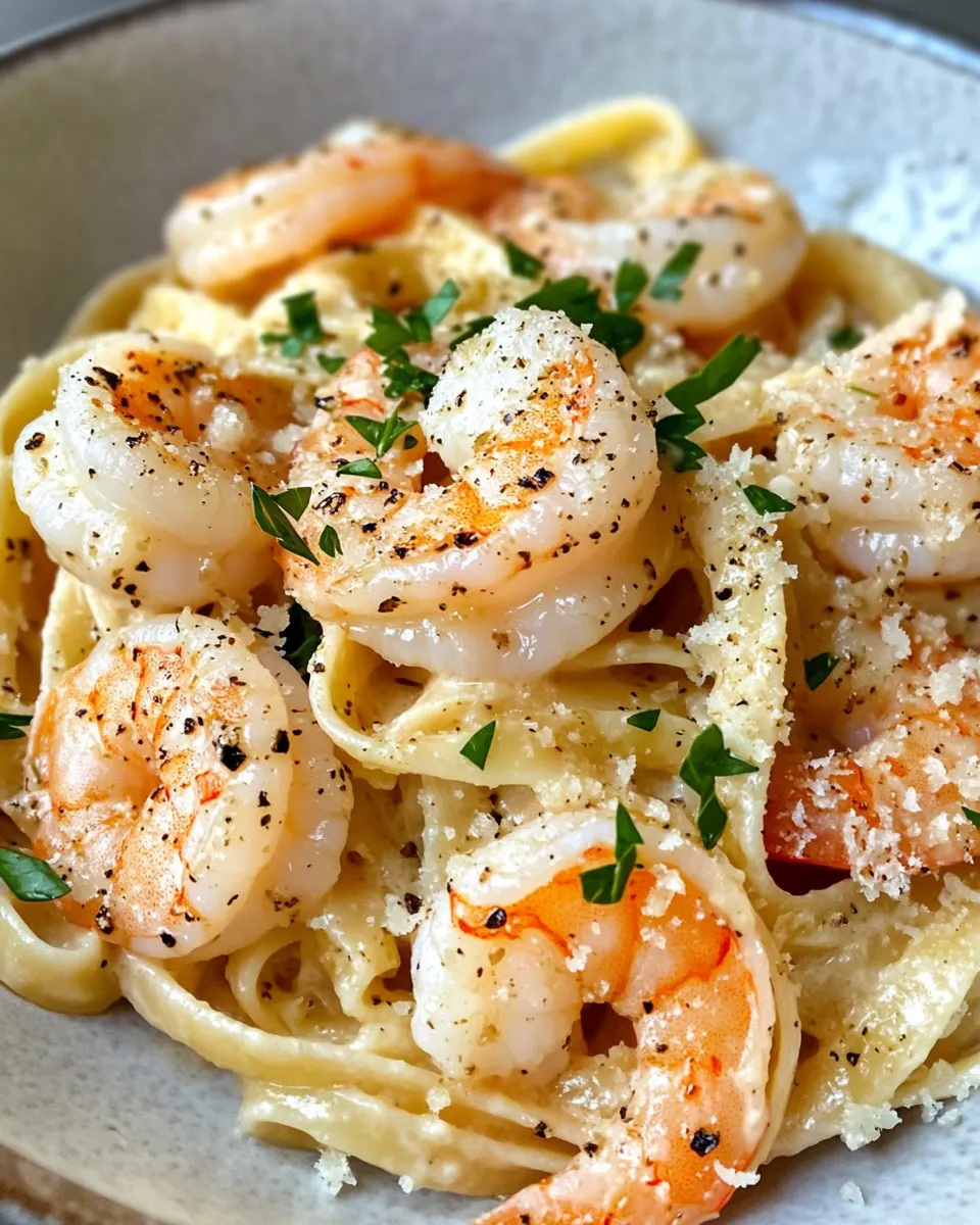 Classic Garlic Parmesan Shrimp Alfredo dish photo
