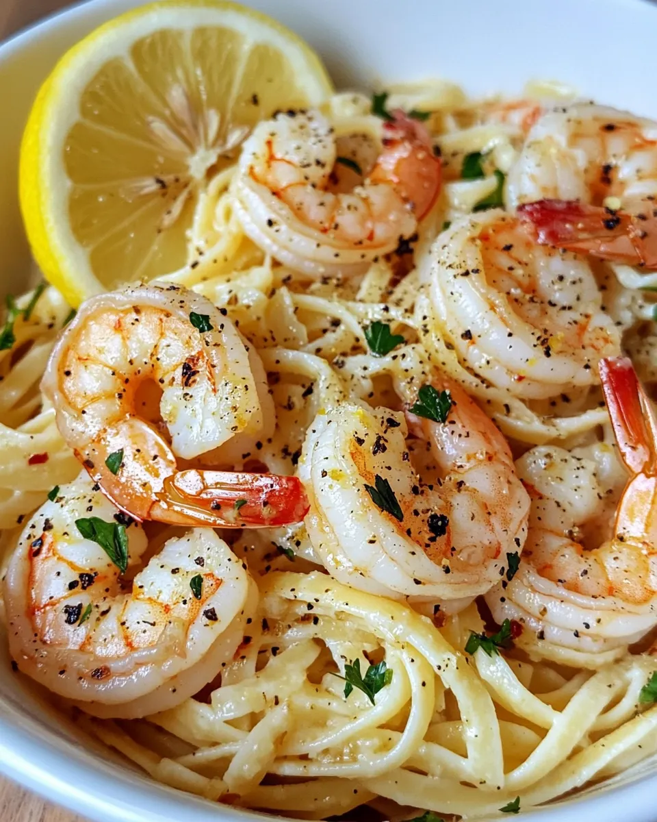 Classic Lemon Garlic Butter Shrimp Linguine image