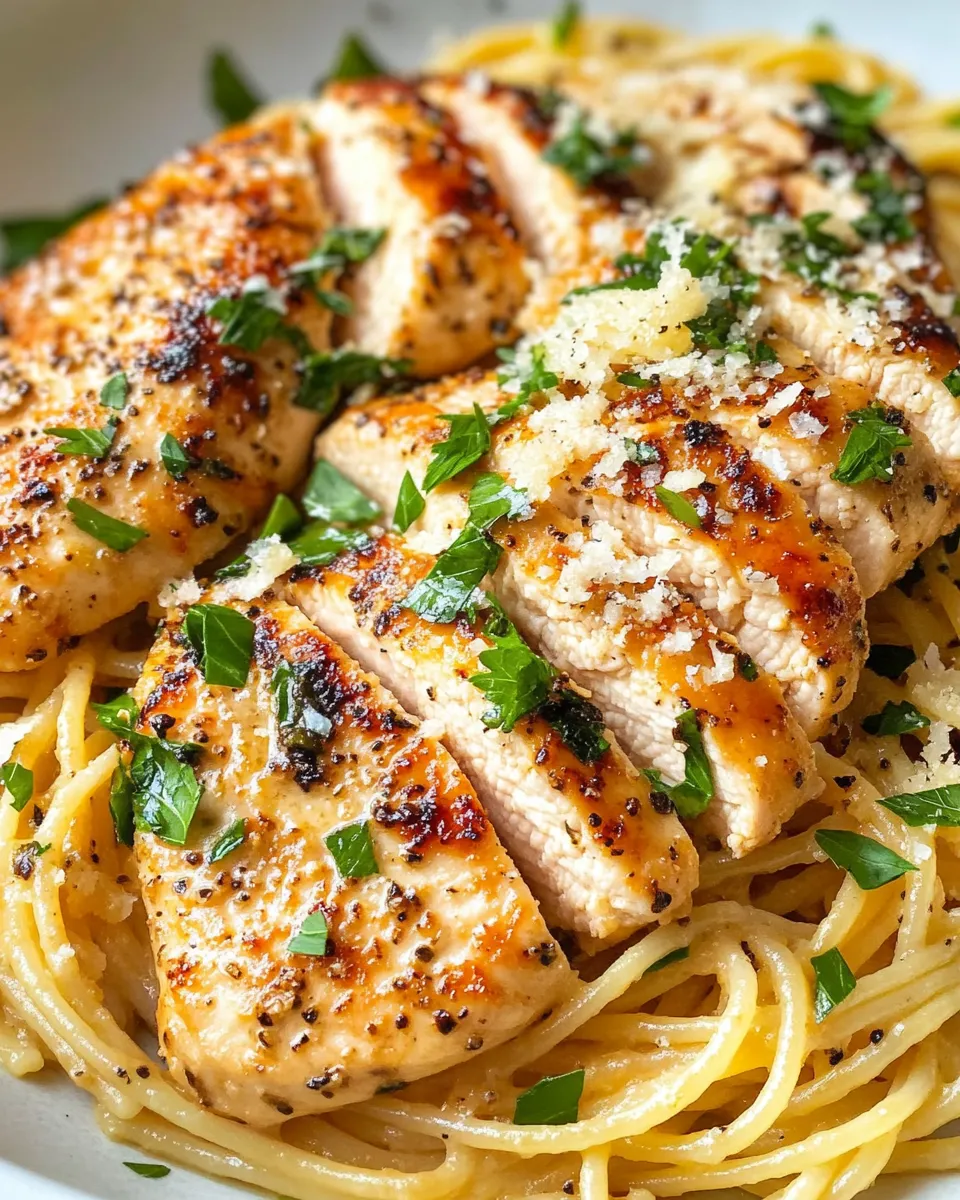Classic Lemon Garlic Chicken Spaghetti image