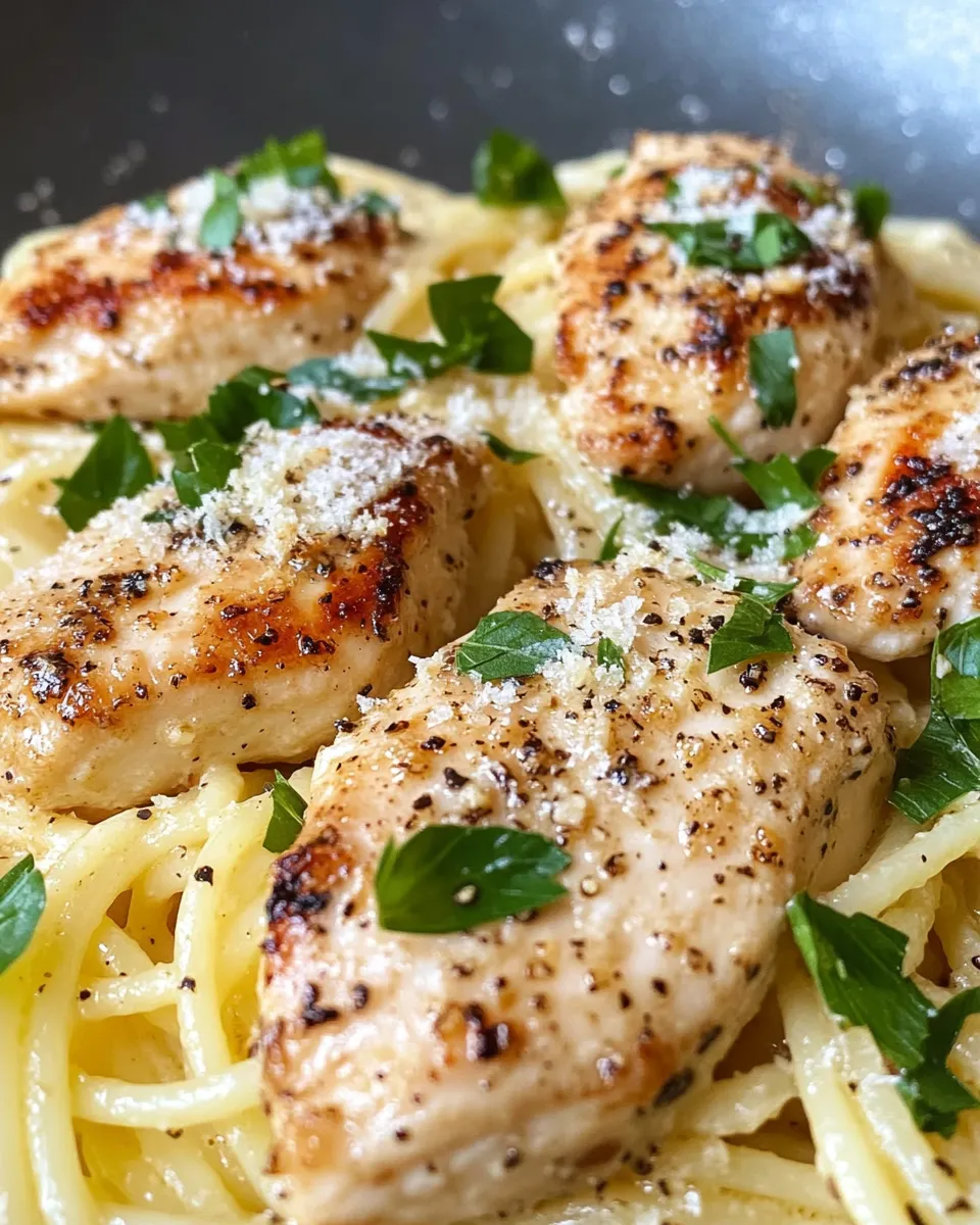 Delicious Lemon Garlic Chicken Spaghetti dish photo