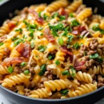 Homemade Loaded Bacon Cheeseburger Pasta Recipe photo