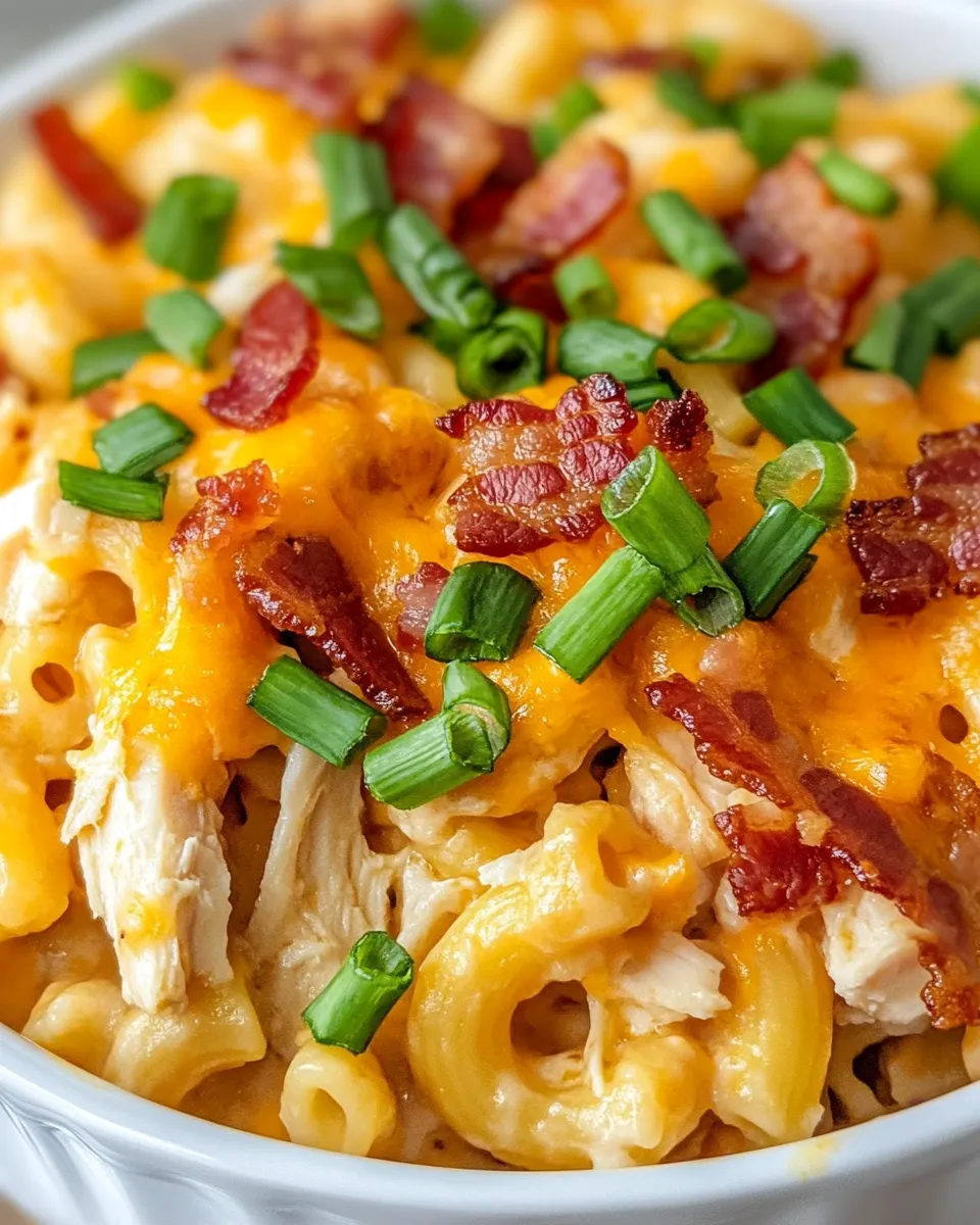 Easy Loaded Chicken and Bacon Mac food shot