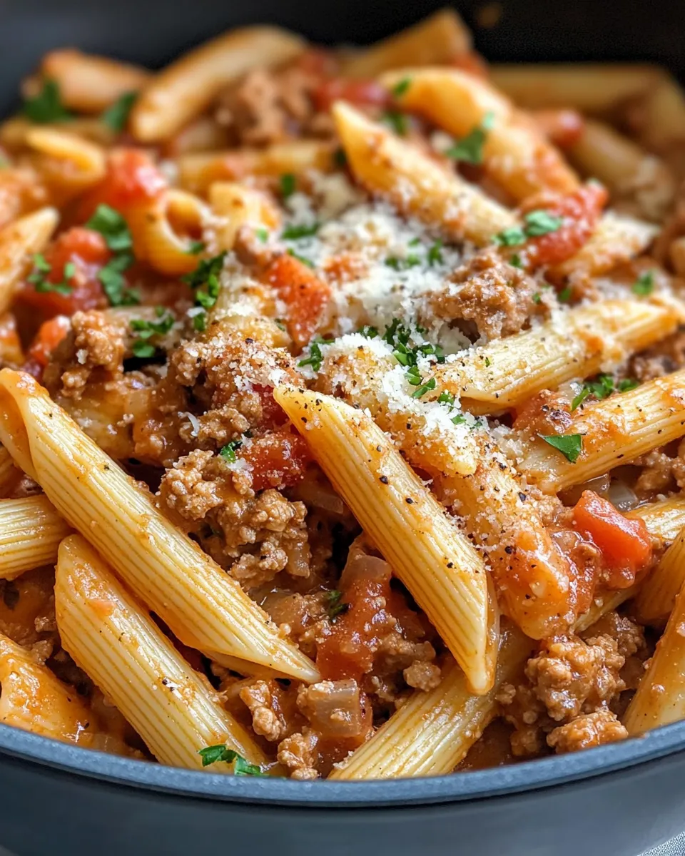 Classic One-Pot Creamy Cajun Beef Pasta dish photo
