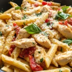 Homemade Roasted Red Pepper Chicken Penne recipe photo