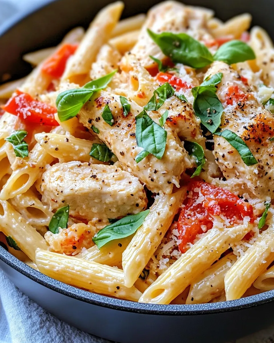Classic Roasted Red Pepper Chicken Penne dish photo