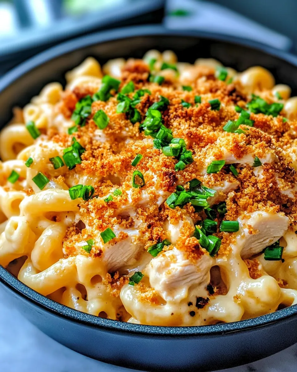 Delicious Spicy Cajun Chicken Mac and Cheese plate image