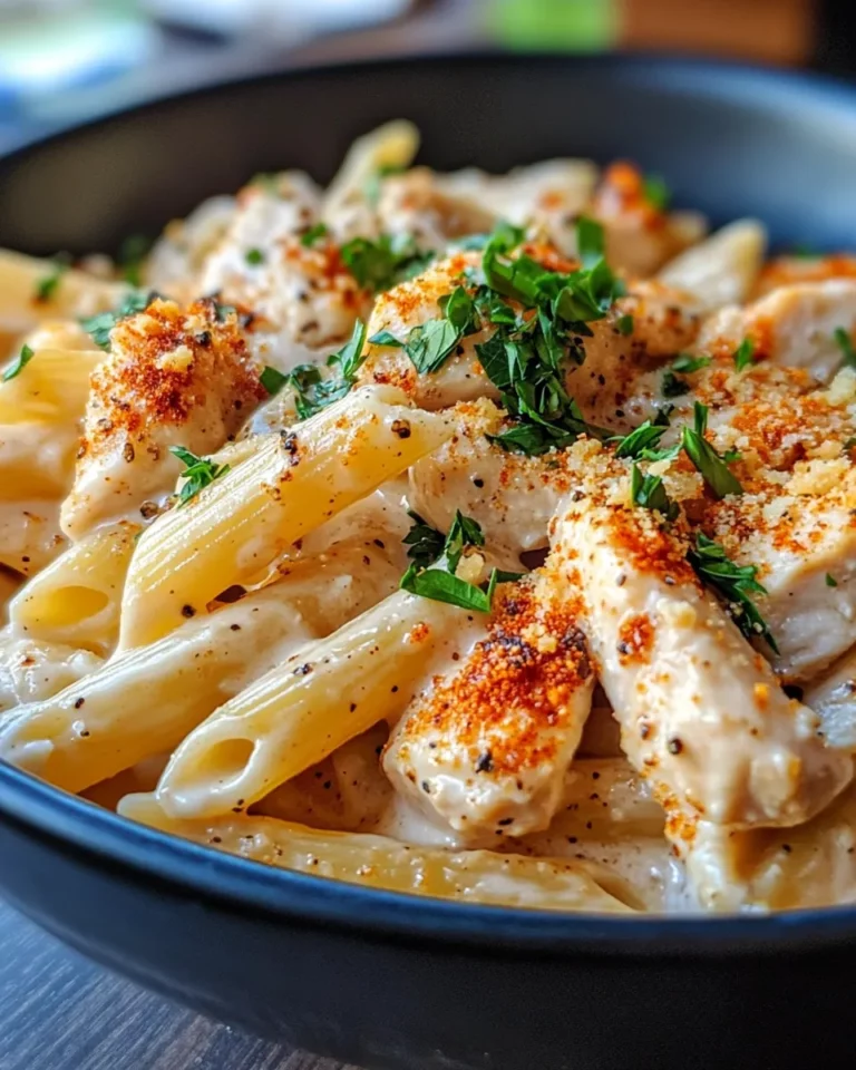Homemade Spicy Chicken Alfredo Penne recipe photo