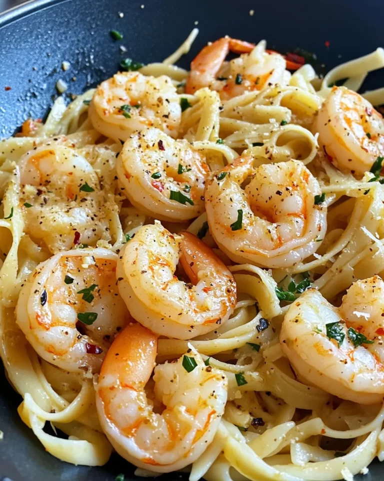 Homemade Spicy Garlic Butter Shrimp Linguine recipe photo