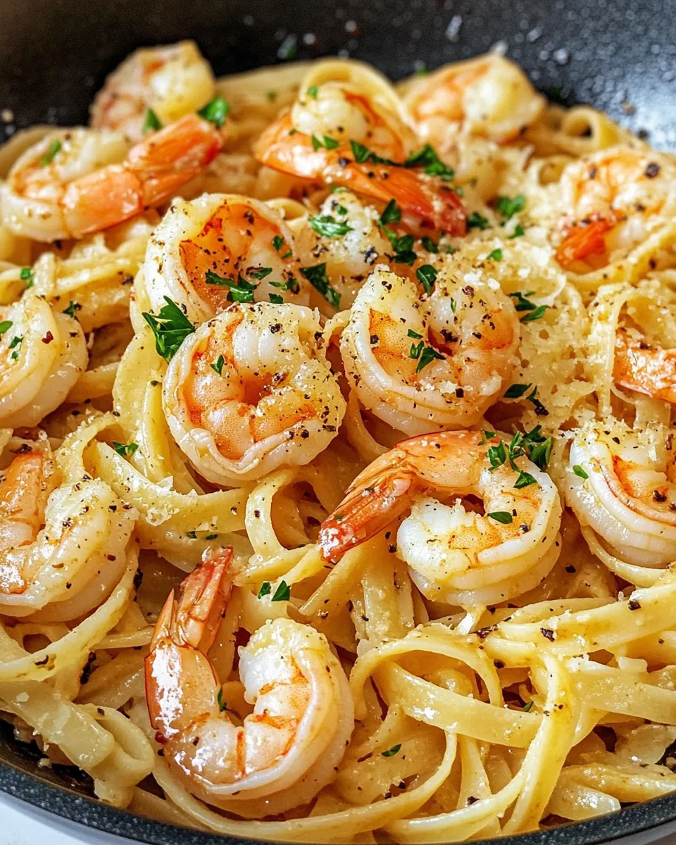 Delicious Spicy Garlic Butter Shrimp Linguine plate image