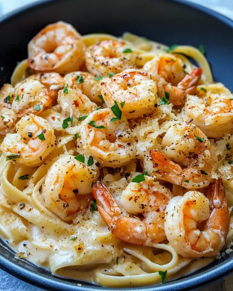 Homemade Spicy Shrimp Alfredo with Roasted Garlic recipe photo