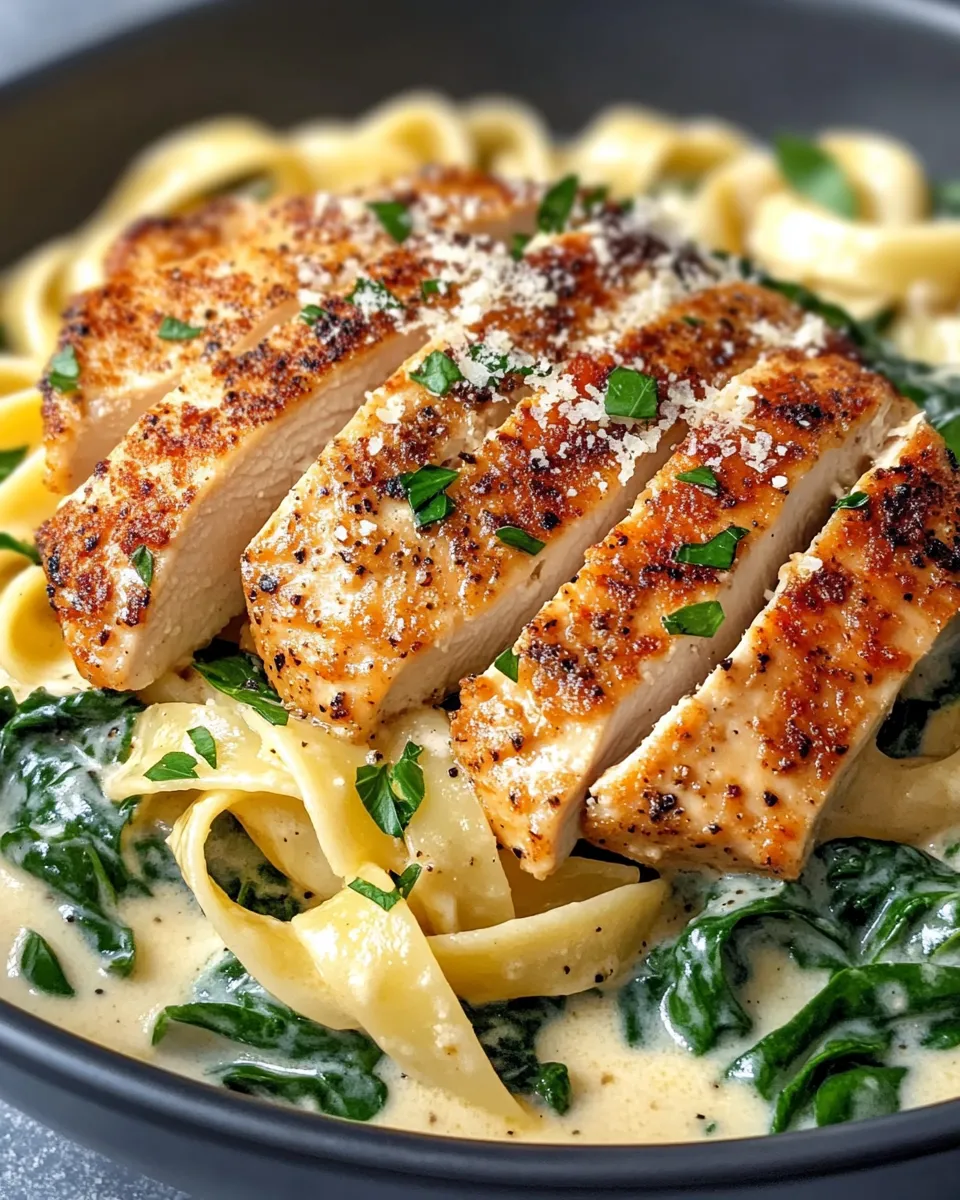 Easy Tuscan Chicken Alfredo with Spinach recipe photo