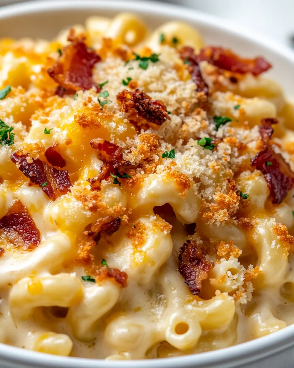 Homemade White Cheddar Bacon Mac and Cheese recipe photo