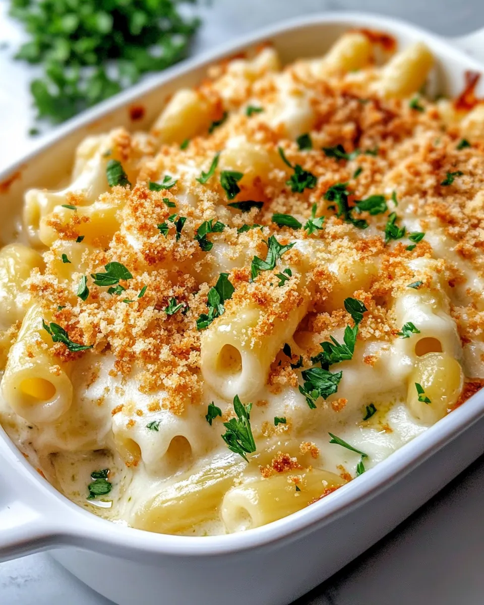 Easy White Cheddar Garlic Mac and Cheese recipe photo