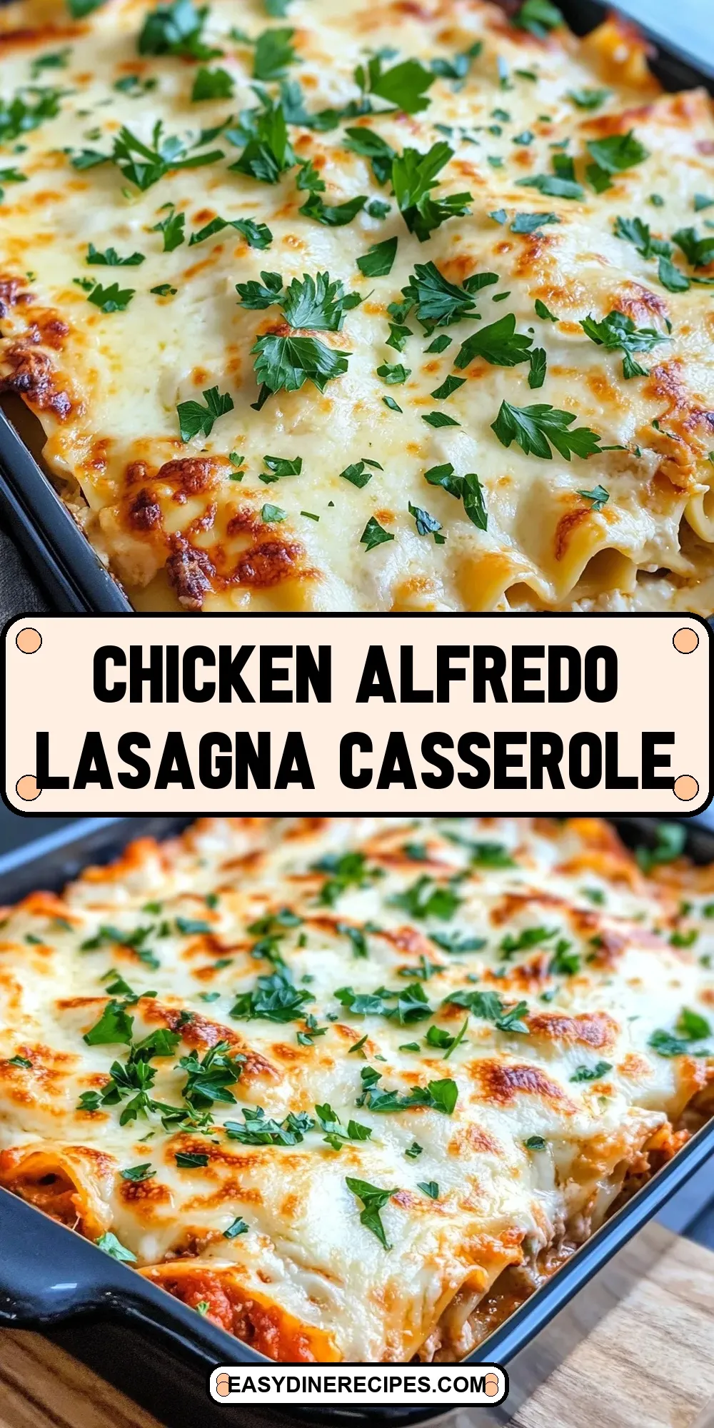 Chicken Alfredo Lasagna Casserole (Easy & Delicious)