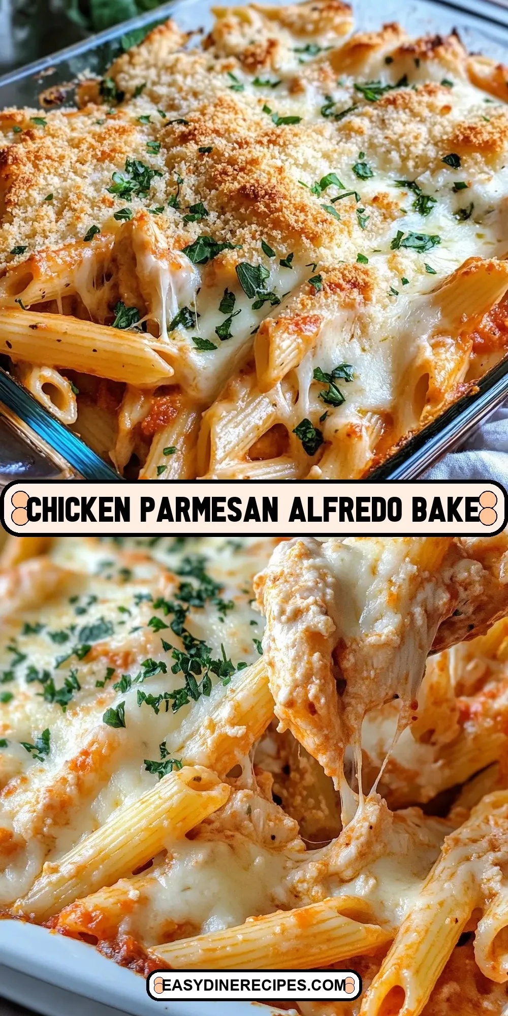 Perfect Chicken Parmesan Alfredo Bake