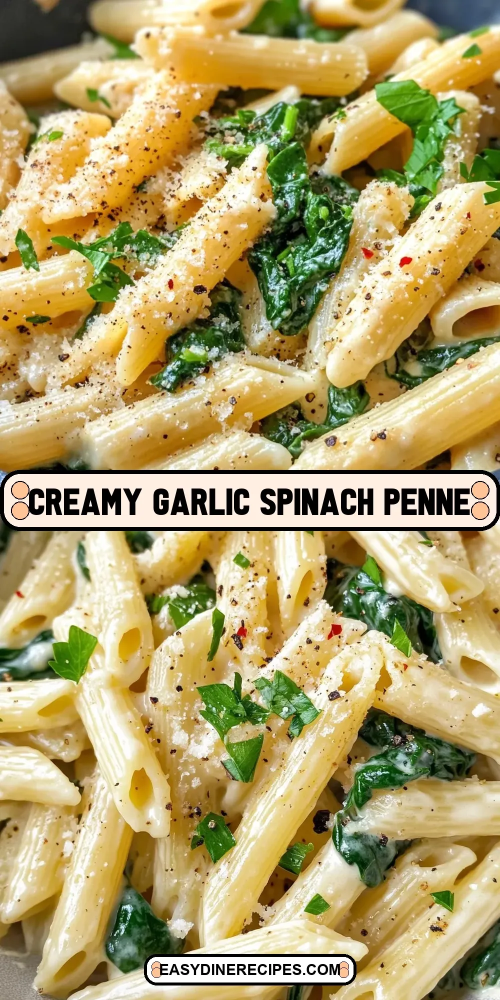 How To Make Fresh Creamy Garlic Spinach Penne