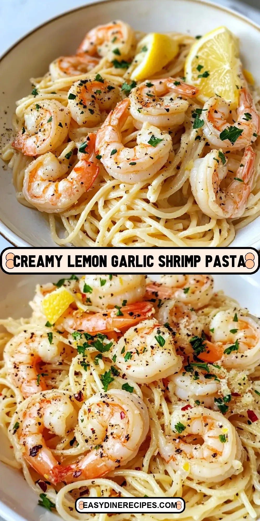 Creamy Lemon Garlic Shrimp Pasta (Tasty & Delicious)