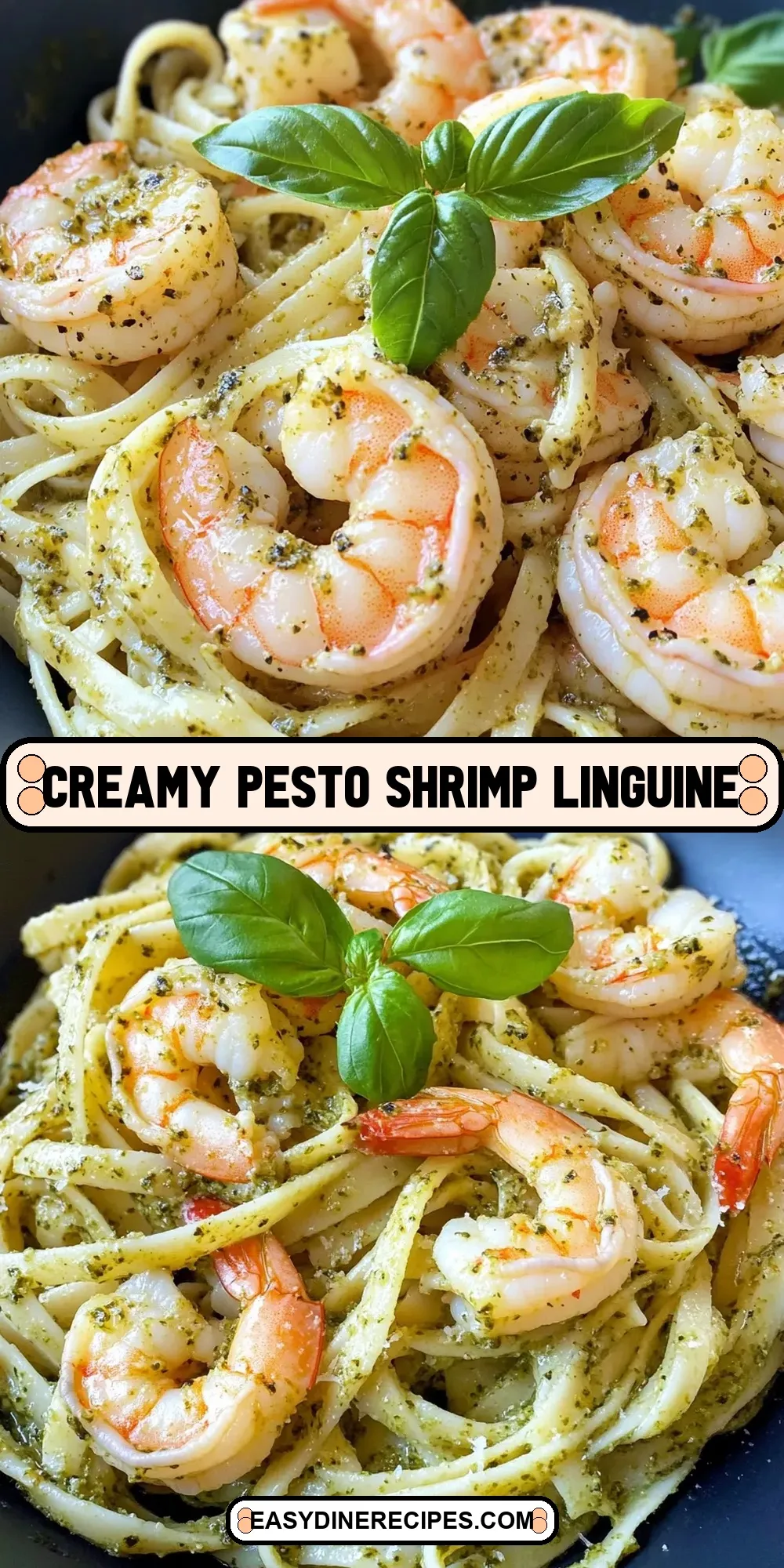Creamy Pesto Shrimp Linguine Recipe