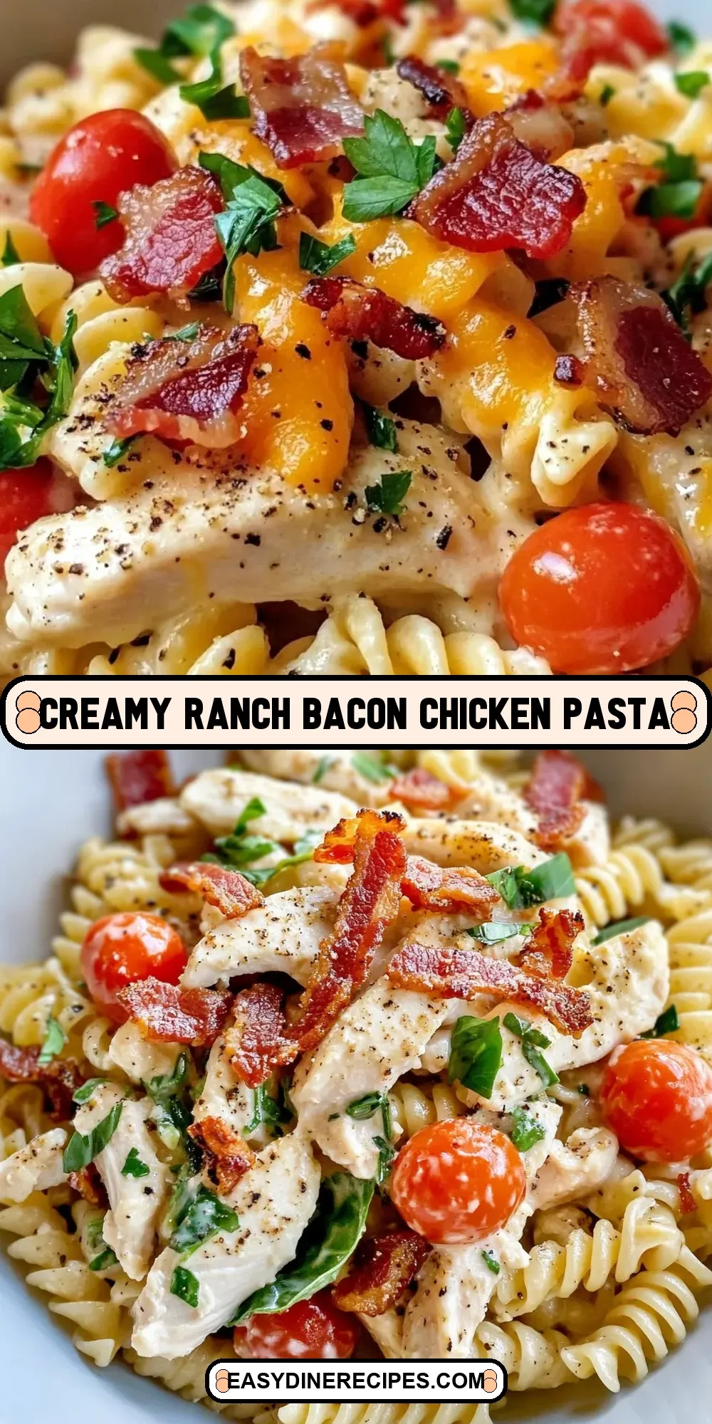 Easy Creamy Ranch Bacon Chicken Pasta Recipe