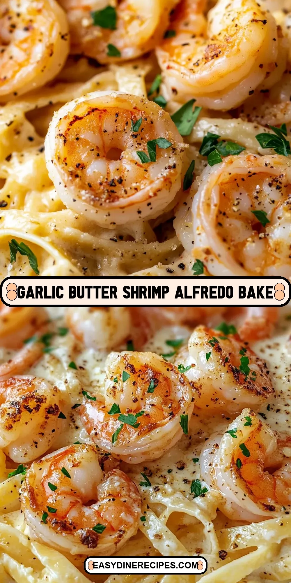 The Best Garlic Butter Shrimp Alfredo Bake Ever
