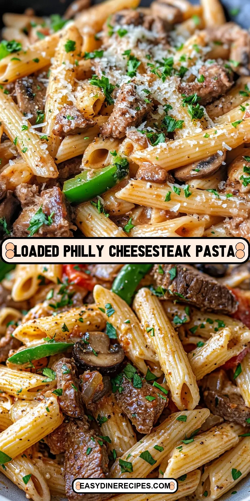 Loaded Philly Cheesesteak Pasta Recipe