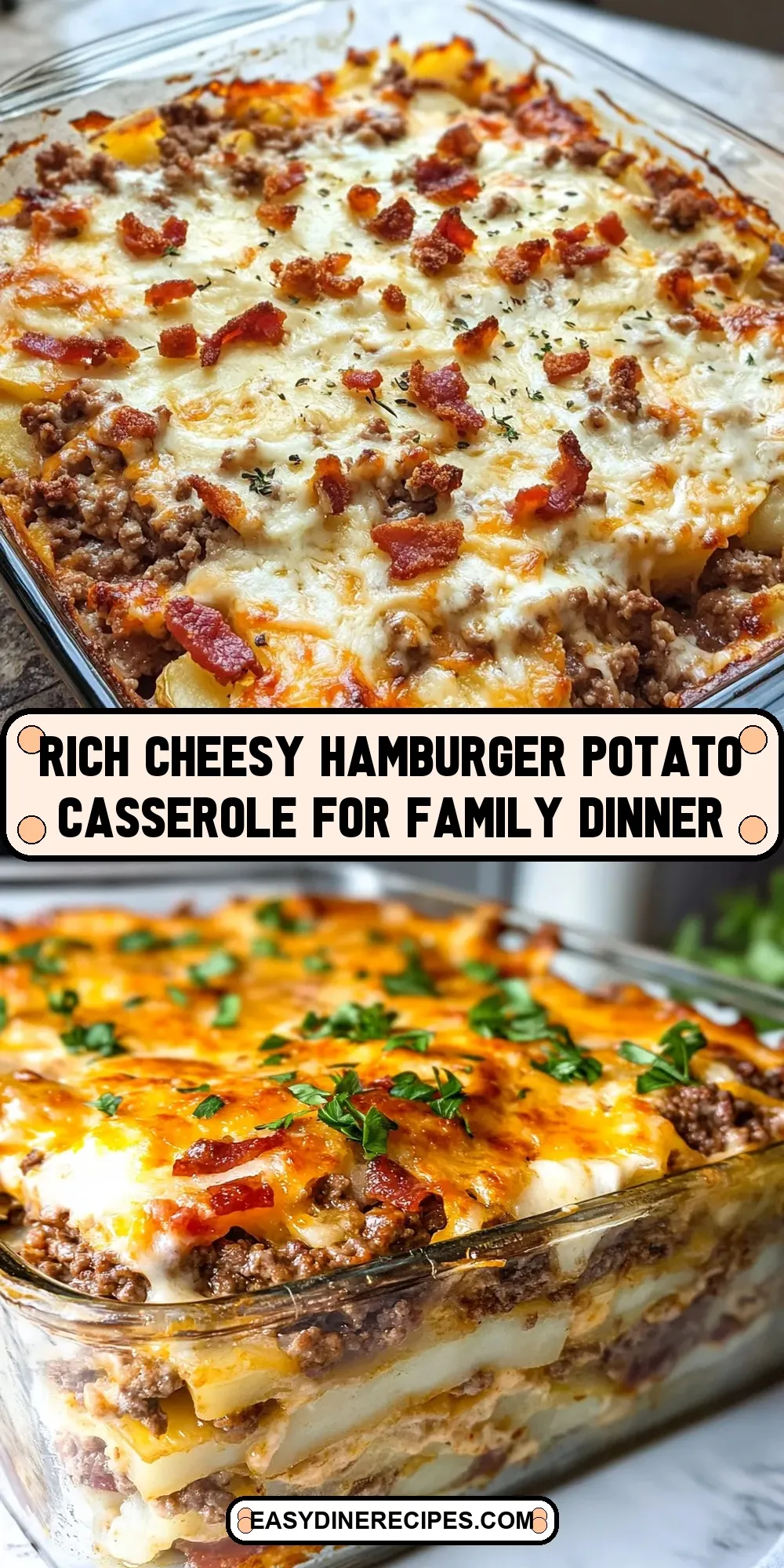 Easy Rich Cheesy Hamburger Potato Casserole For Family Dinner Recipe
