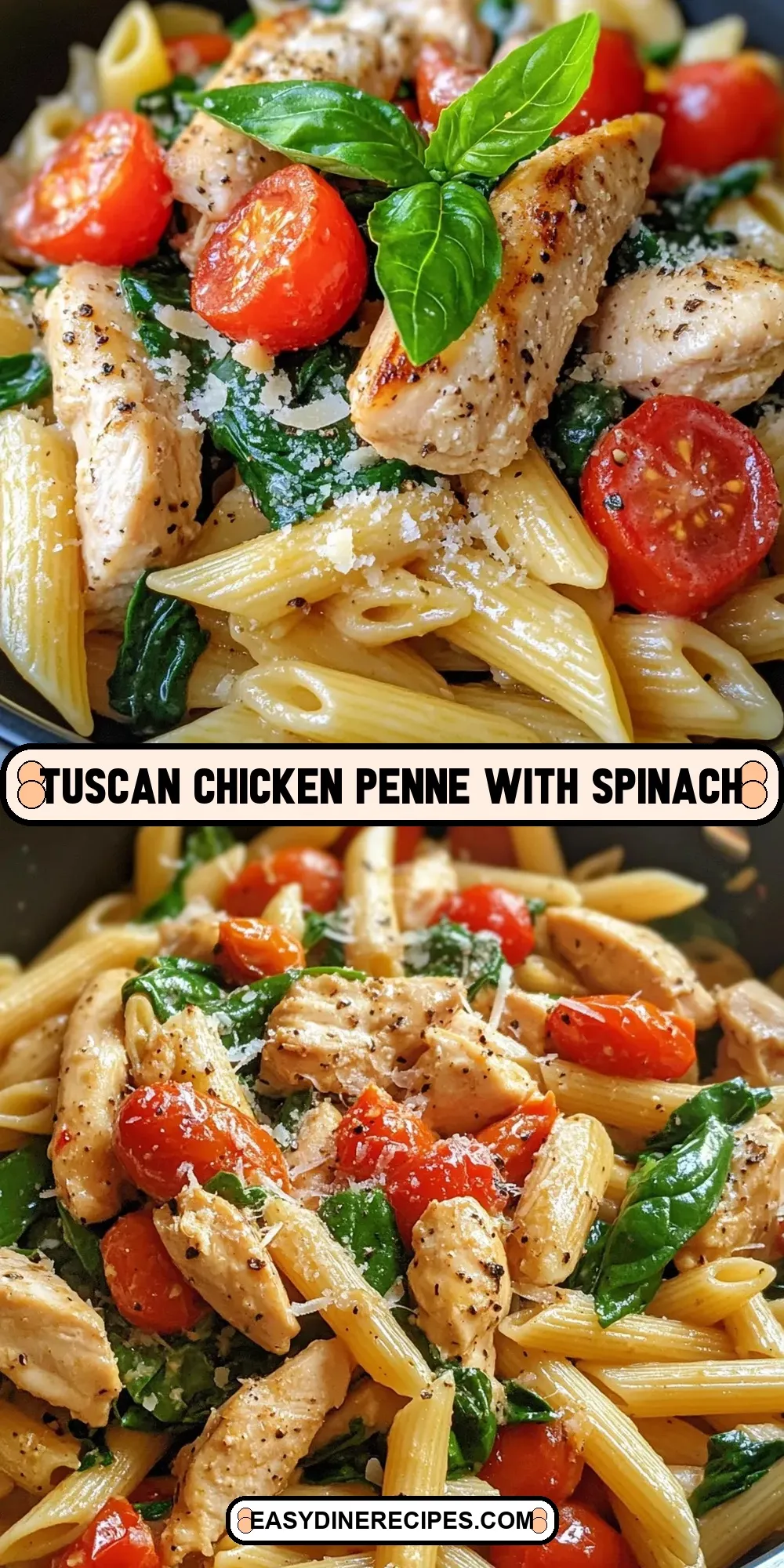 Tuscan Chicken Penne With Spinach Recipe