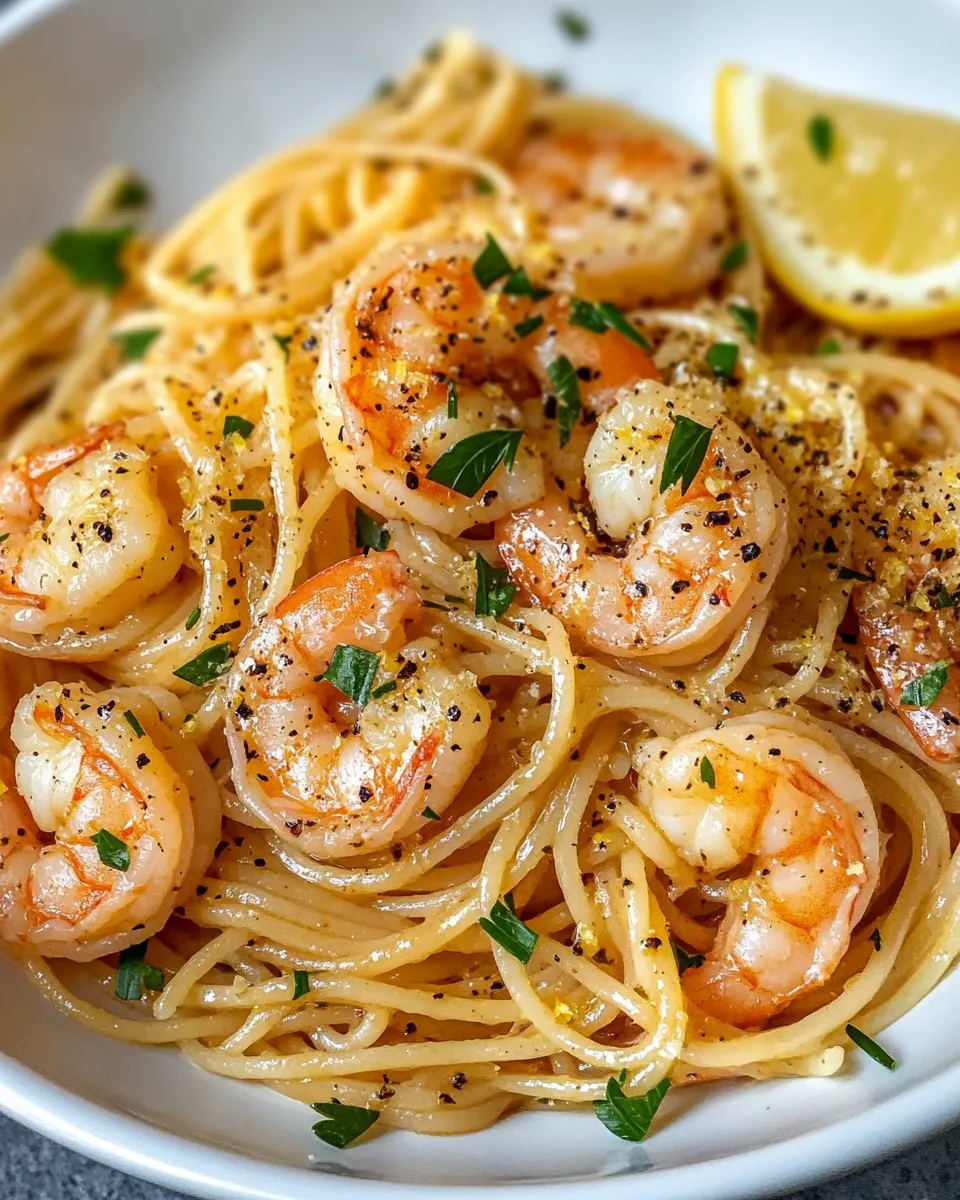 Quick 20-Minute Lemon Shrimp Spaghetti dish photo