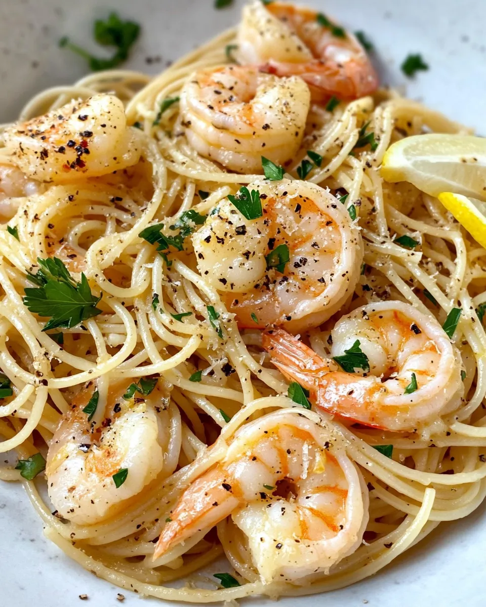 Homemade 20-Minute Lemon Shrimp Spaghetti recipe image