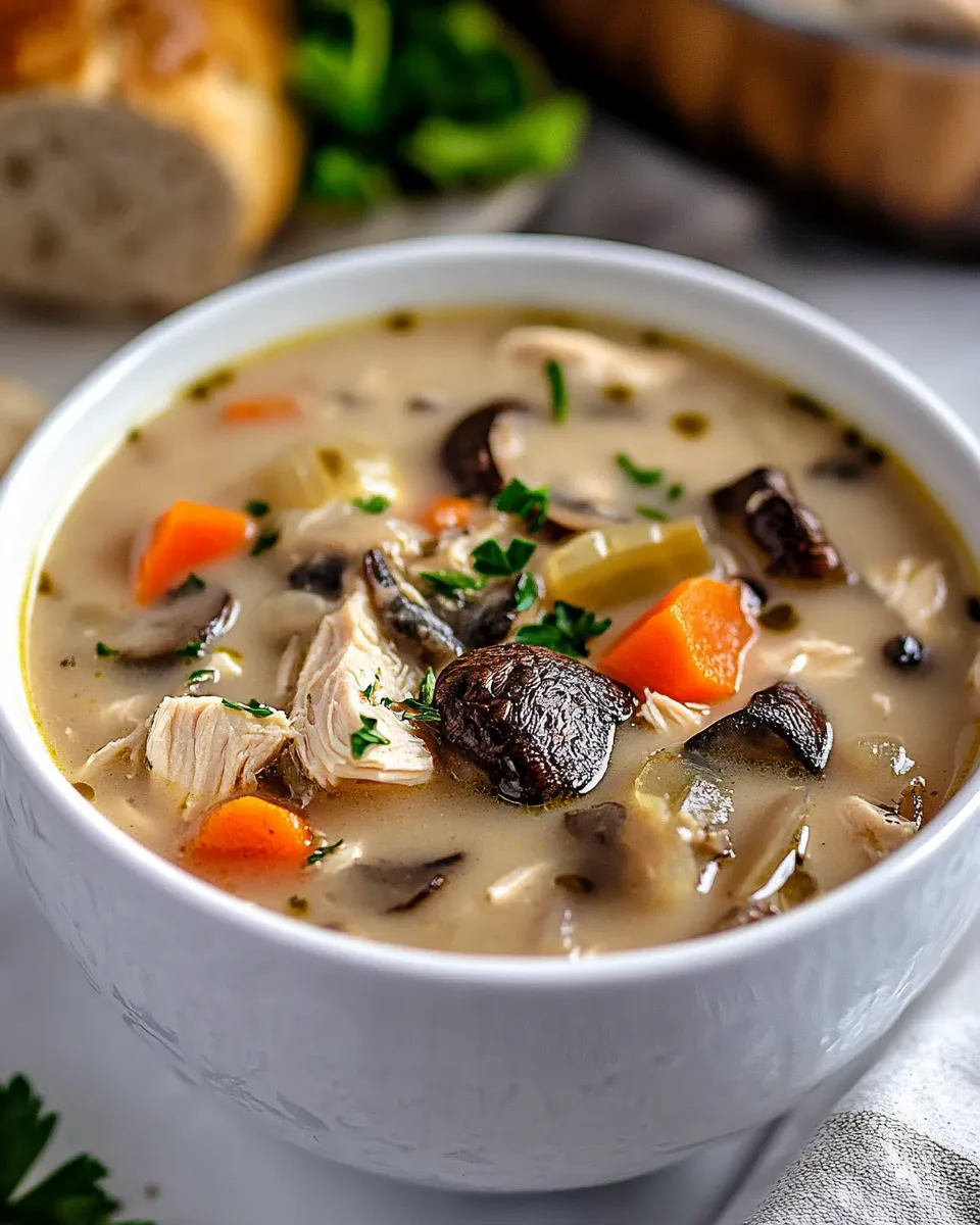 Easy 30 Minute Chicken Mushroom Soup food shot