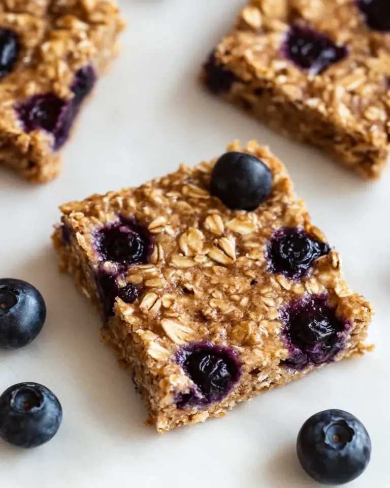 Homemade 6-Ingredient Healthy Blueberry Oatmeal Bars recipe photo