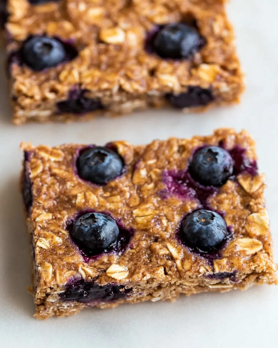 Classic 6-Ingredient Healthy Blueberry Oatmeal Bars plate image