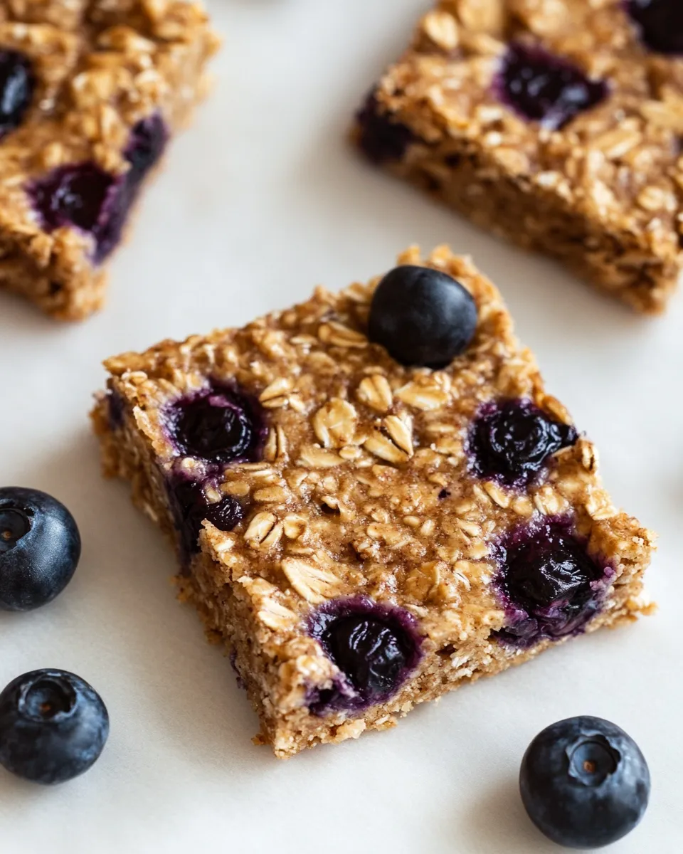 Delicious 6-Ingredient Healthy Blueberry Oatmeal Bars dish photo