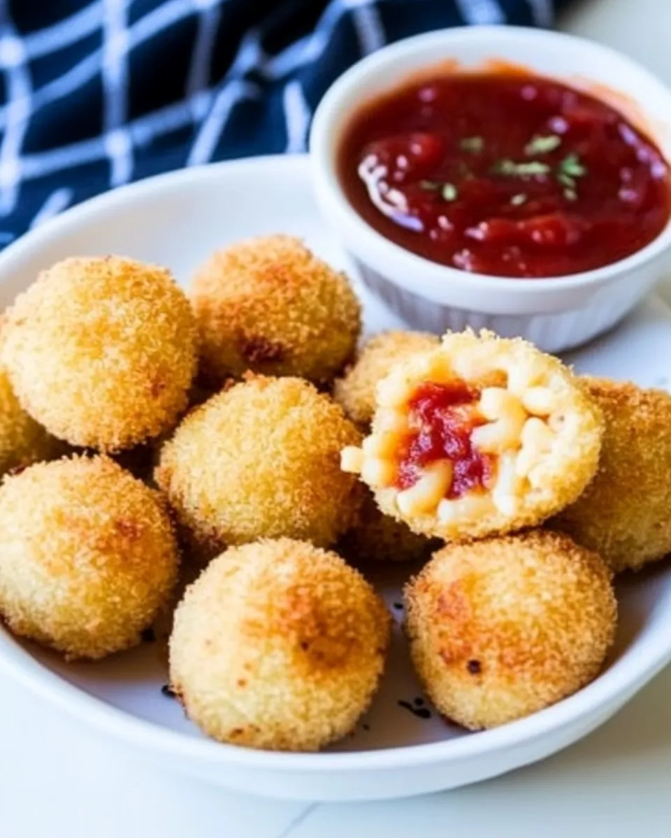 Easy Air Fryer Mac And Cheese Balls (Premade OR Frozen) food shot